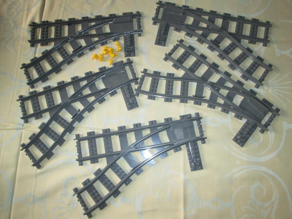 Lego ; 5 grijze treinwissels als nieuw, Ophalen of Verzenden, Zo goed als nieuw, Losse stenen, Lego