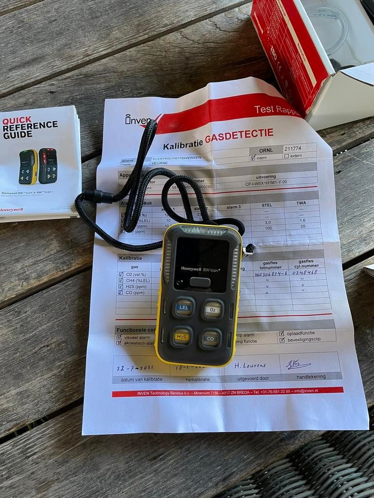 Te koop :Honeywell BW Icon multigasmonitor met 4 sensoren, Doe-het-zelf en Bouw, Adembescherming, Ophalen, Zo goed als nieuw