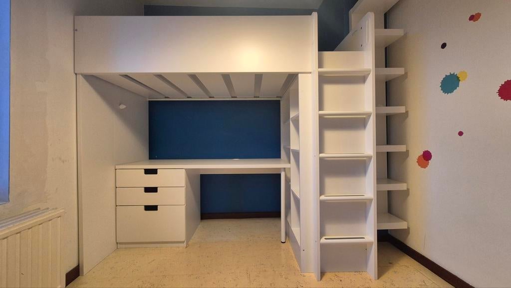 Kinderbed - hoogslaper incl. bureau, Ophalen, Gebruikt, Hoogslaper