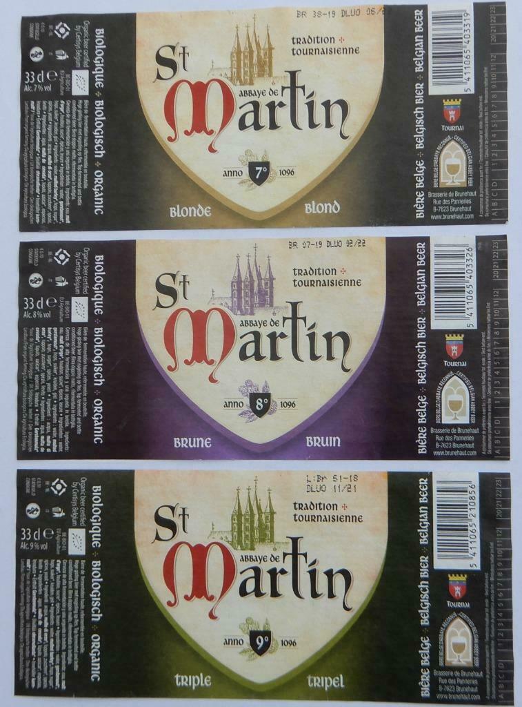 Etiquette bière Saint-Martin Brasserie De Brunehaut (3o6), Collections, Enlèvement ou Envoi, Utilisé