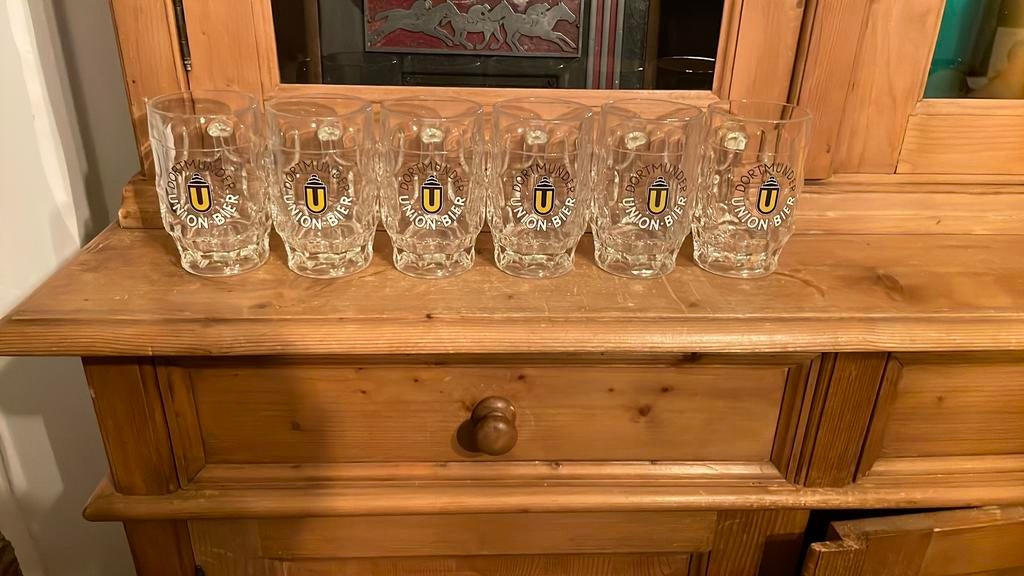 Bierpul Dortmunder union bier 6 stuks, Ophalen, Zo goed als nieuw