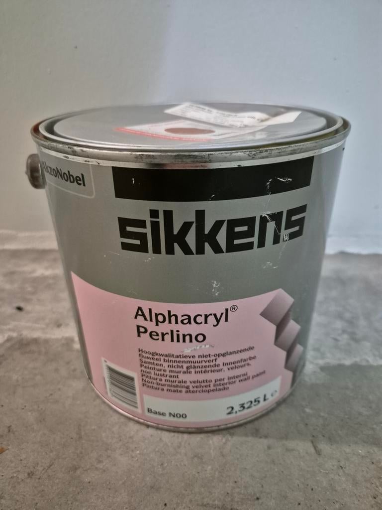 Sikkens Alphacryl Perlino 2,4 L – Interieurverf, warm bruin, Ophalen of Verzenden, Nieuw, Bruin