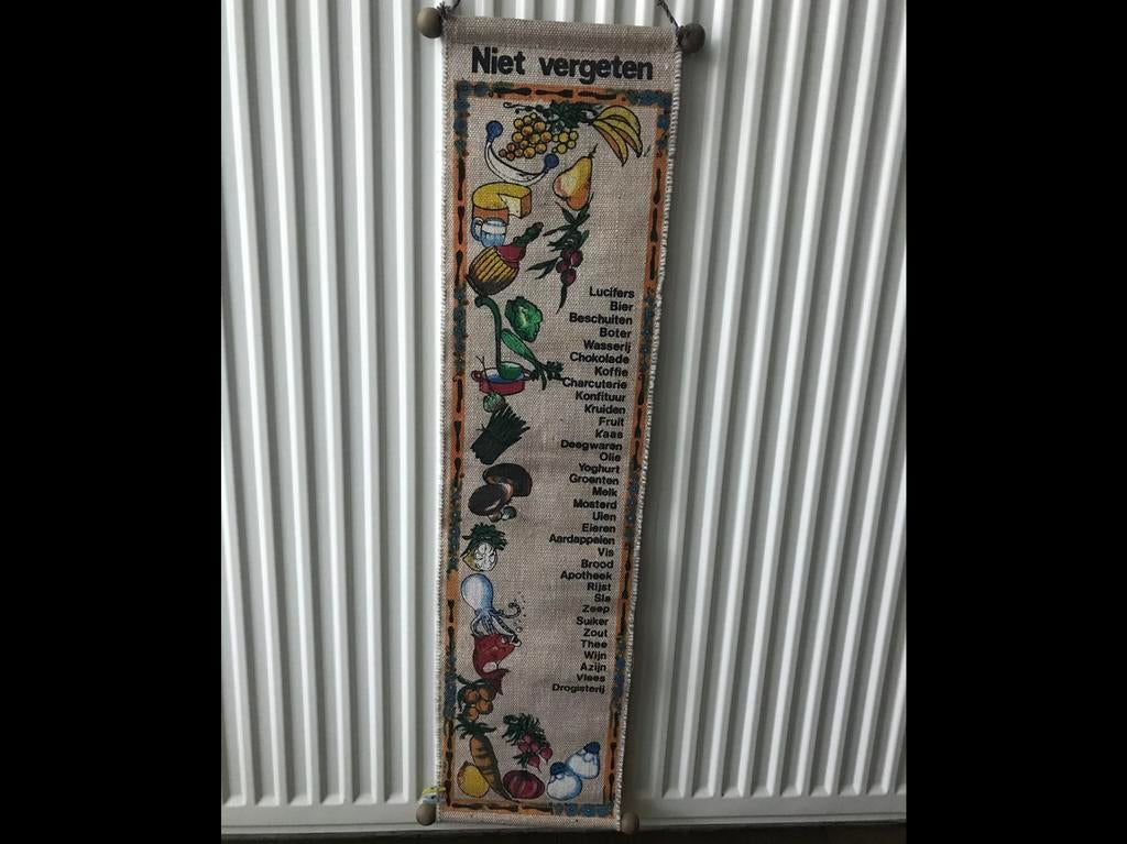 Retro banner doek wanddecoratie opschrift Niet vergeten, Verzamelen, Ophalen of Verzenden