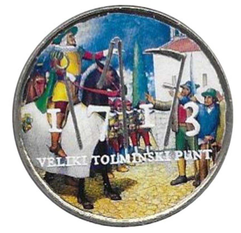 3 euro Slovenië 2013 Opstand Tolmin gekleurd, Ophalen of Verzenden, Slovenië