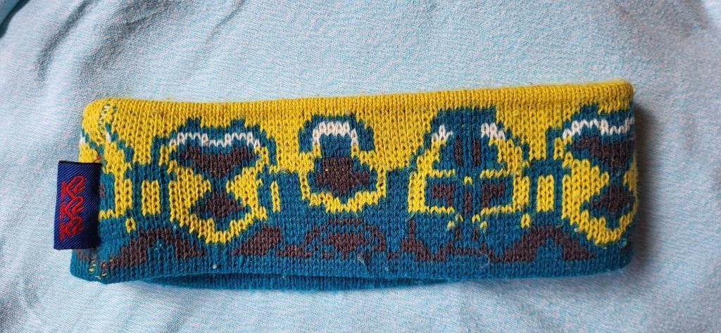 Ski haarband dames Merk: K2 Kleur: geel/petroleum blauw, Overige merken, Gebruikt, Overige typen, Ophalen of Verzenden