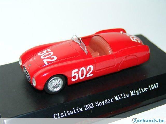 1:43 Starline Cisitalia 202 Spyder rood #502 Mille Miglia, Enlèvement ou Envoi, Comme neuf, Voiture