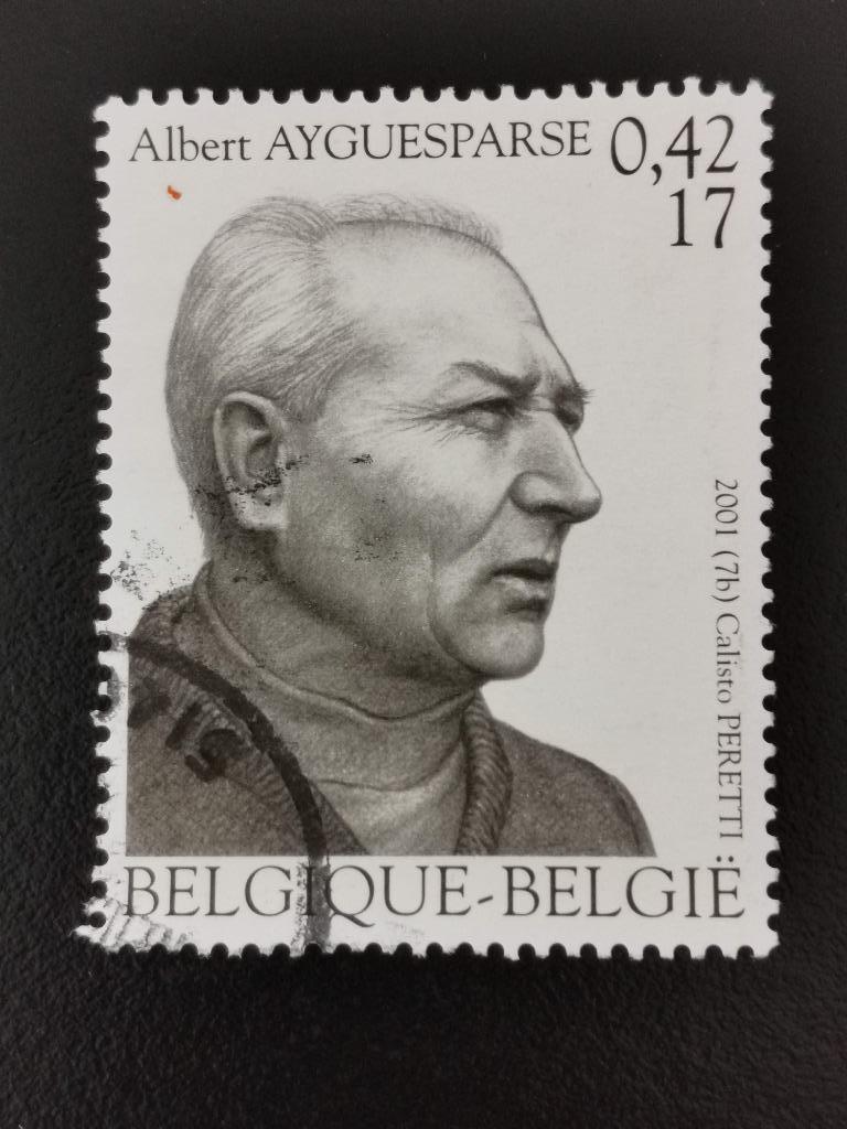 Belgique 2001 - écrivain Ayguesparse, Enlèvement ou Envoi, Affranchi