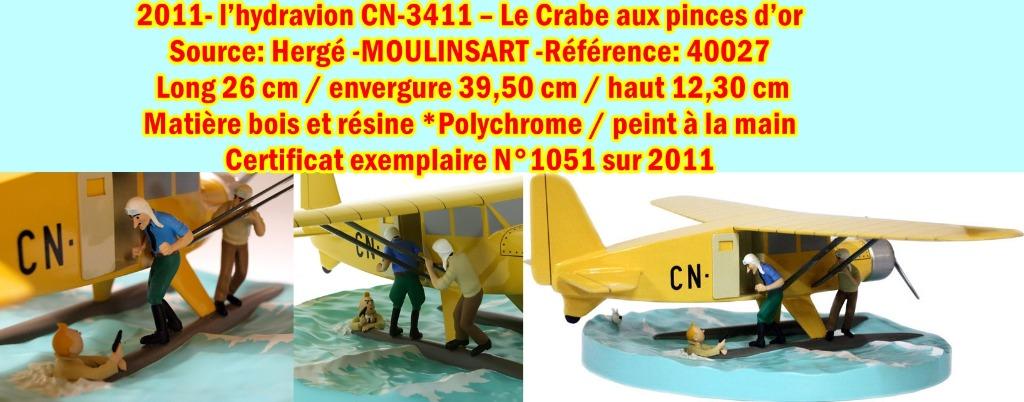 2011-TINTIN -l'hydravion CN-3411, Enlèvement ou Envoi, Tintin, Neuf, Statue ou Figurine