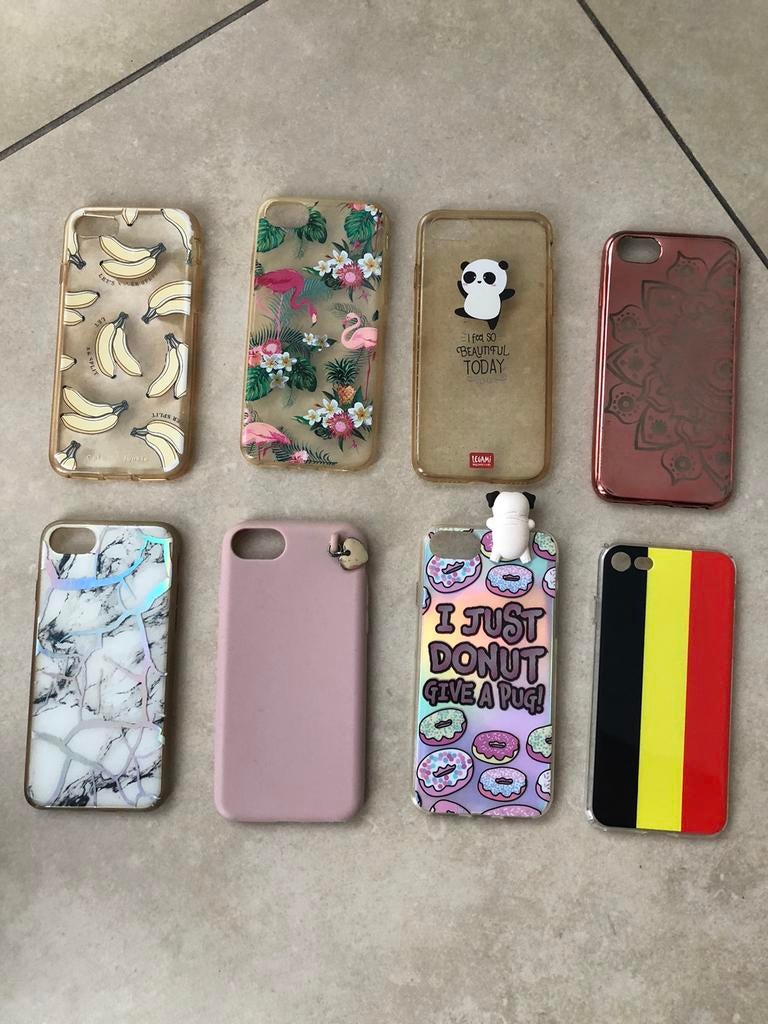 iPhone 8 hoesjes 2€/stuk, Ophalen of Verzenden, Gebruikt, IPhone 8, Frontje of Cover