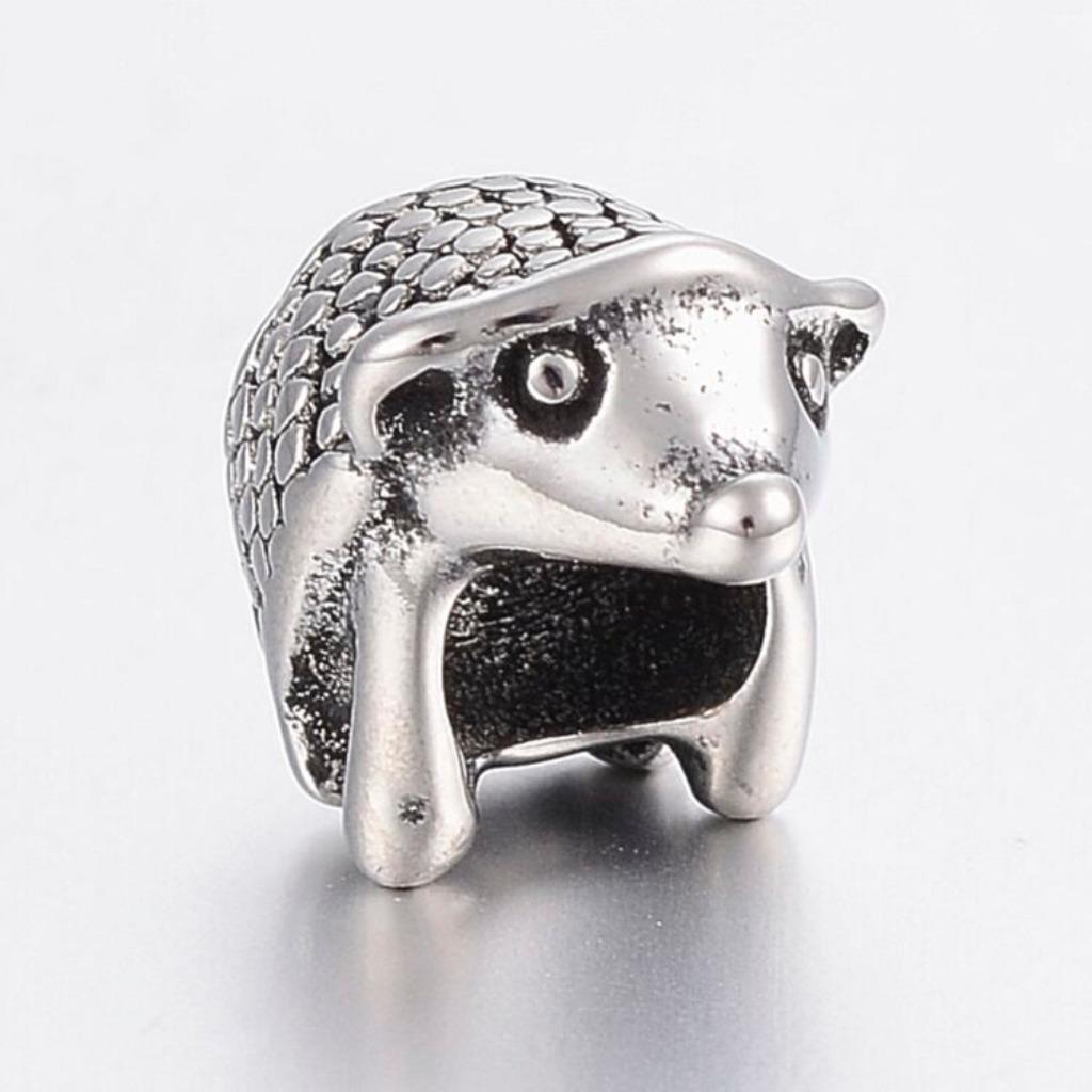 RVS bedel Egeltje voor groot-gat-bedelarmbanden, Handtassen en Accessoires, Verzenden, Nieuw, Overige materialen, Overige merken