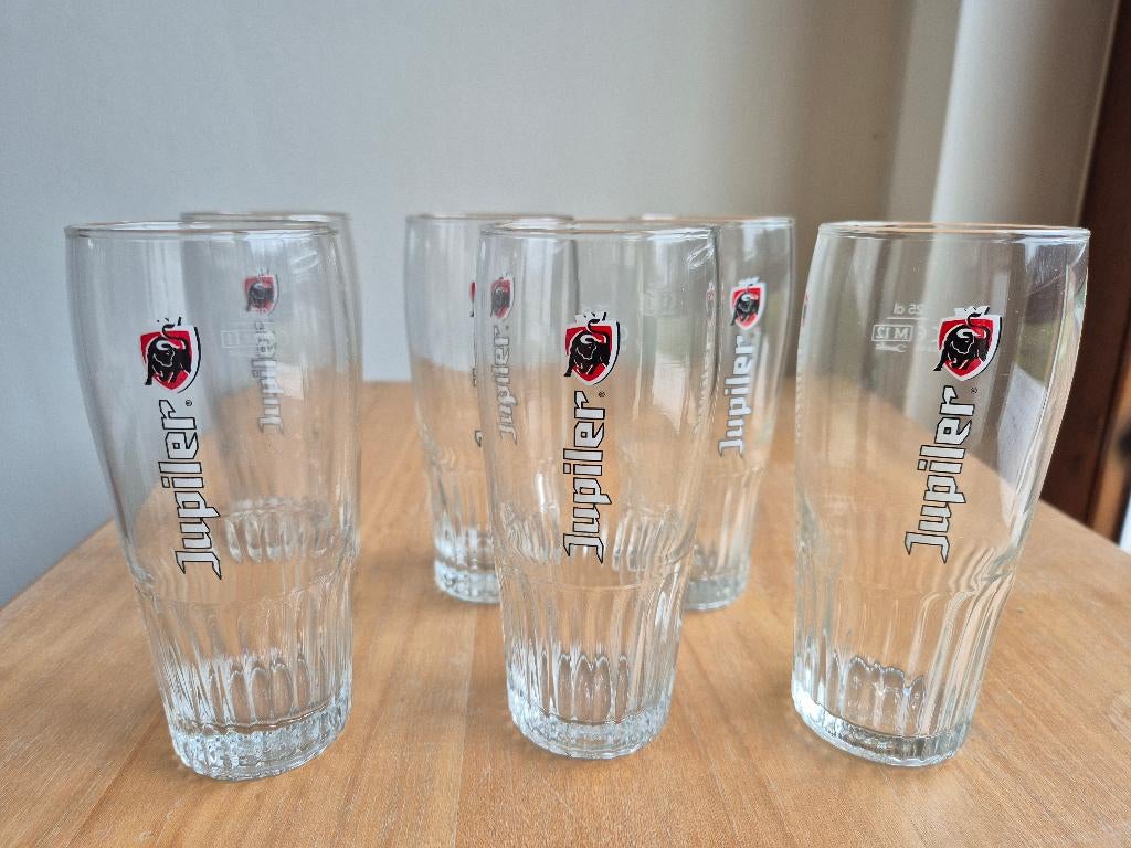Lot bierglazen jupiler 8 stuks + Maes + Mort Subite, Ophalen of Verzenden, Zo goed als nieuw, Jupiler