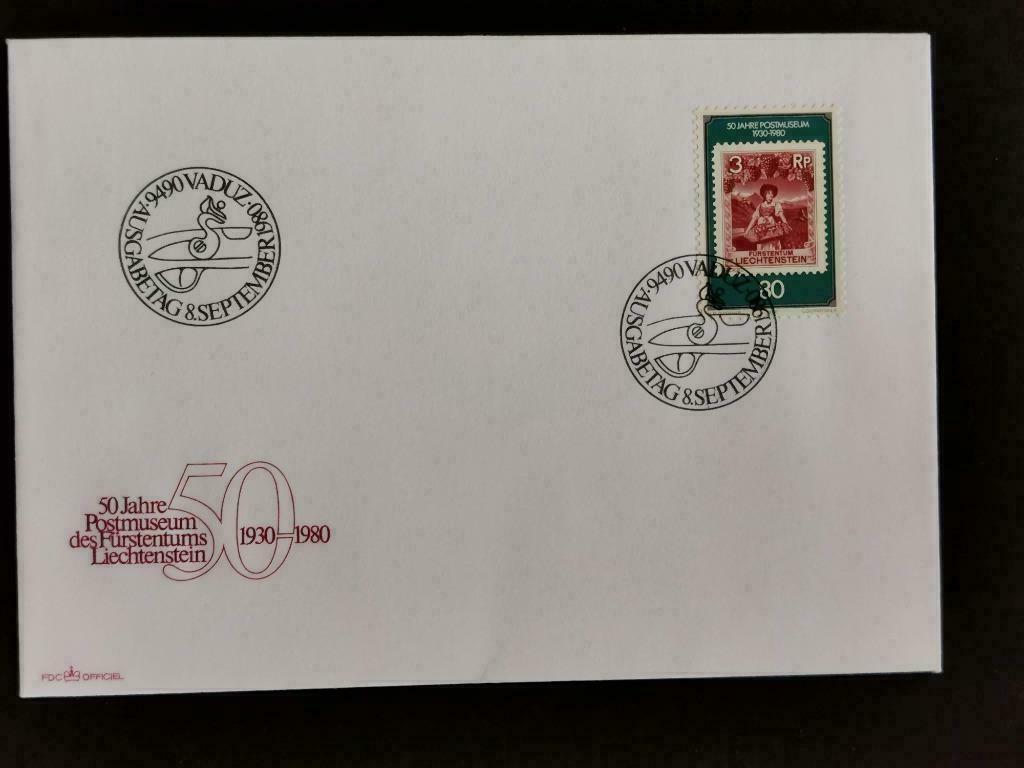 Liechtenstein 1980 - eerstedag envelop postmuseum, Verzenden, Gestempeld