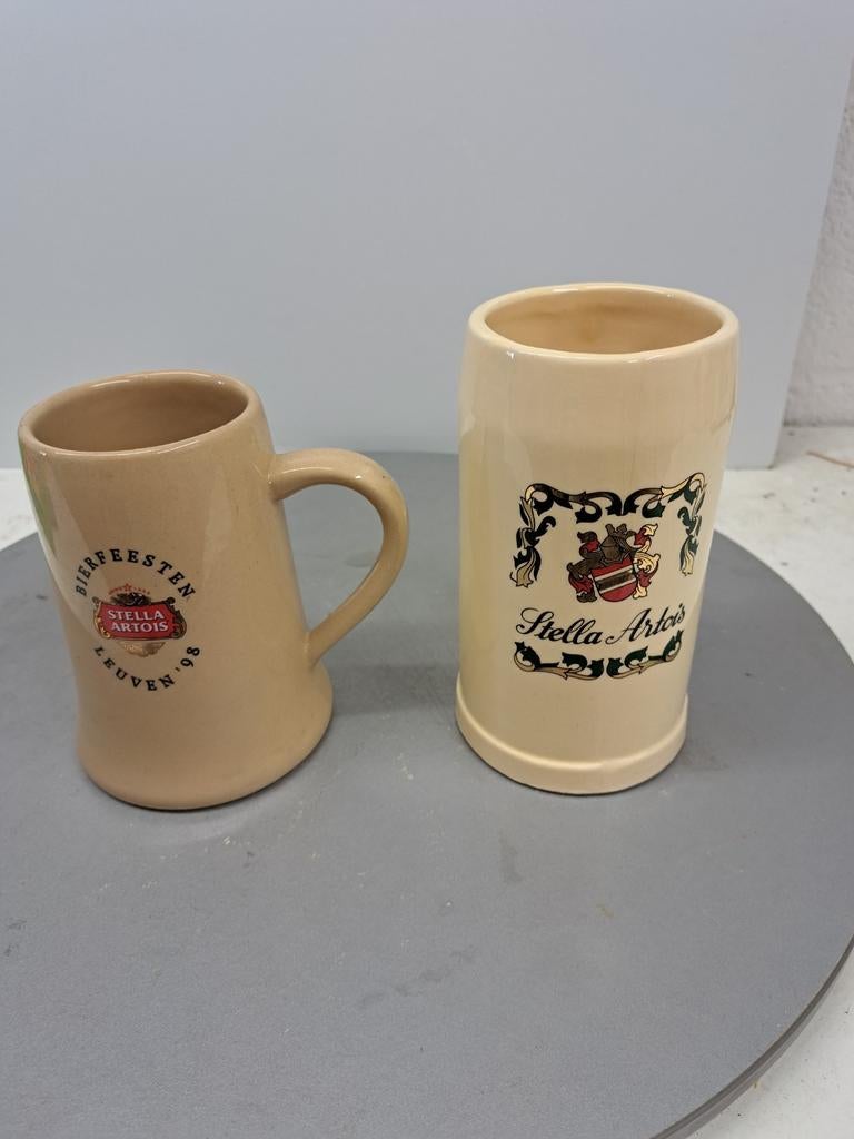 2 Stella Artois bierpotten  bierfeesten Leuven 98 en andere, Verzamelen, Ophalen of Verzenden, Nieuw, Gebruiksvoorwerp