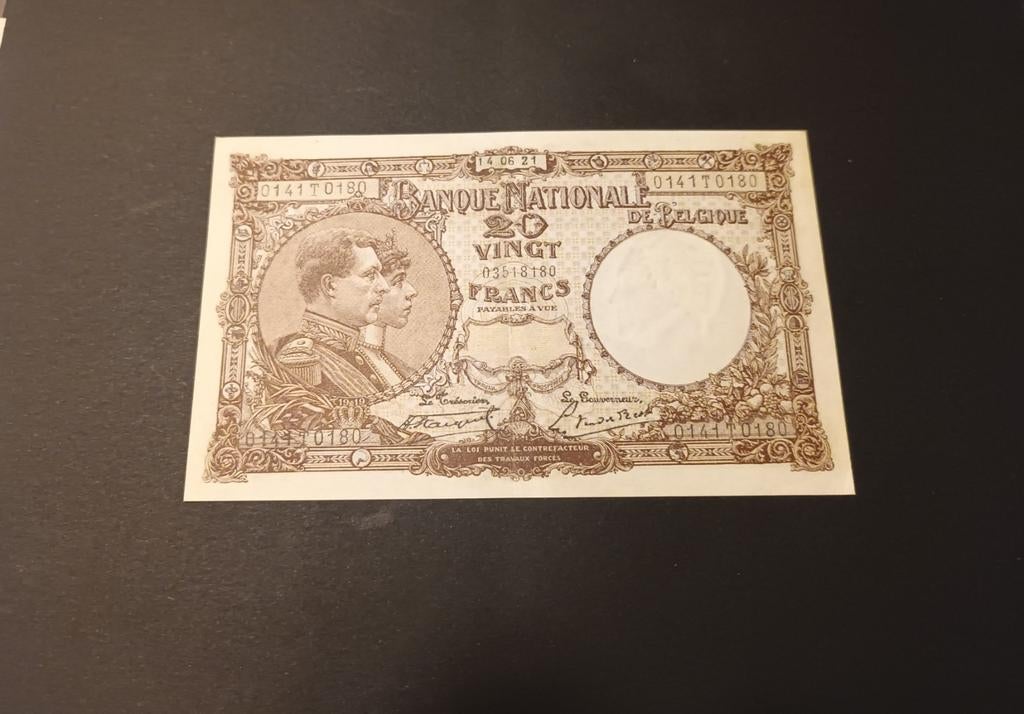 Magnifique édition originale de + 20 francs 1921 ! !, Enlèvement ou Envoi