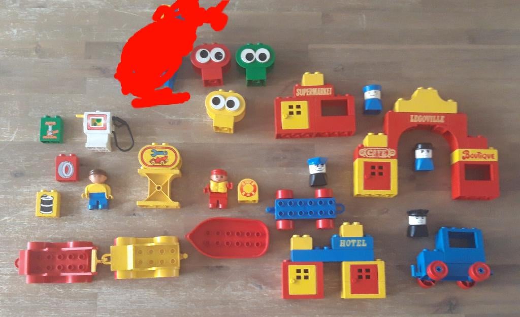 Oude Duplo jaren 80, Kinderen en Baby's, Speelgoed | Duplo en Lego, Ophalen of Verzenden, Gebruikt, Losse stenen, Duplo