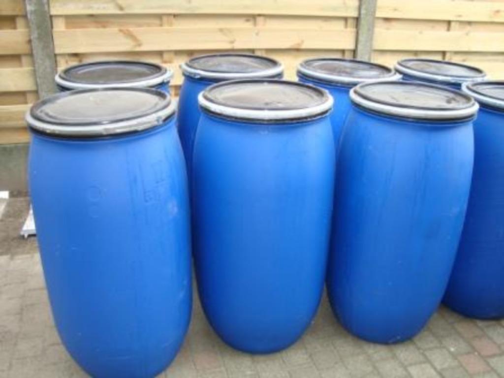 Fûts bleus, fûts de 160 L avec couvercle et bague de serrage, 150 litres ou plus, Enlèvement, Comme neuf, Synthétique
