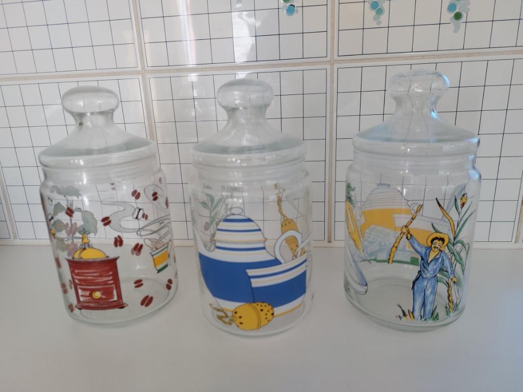 Mooi versierde glazen bokalen, Huis en Inrichting, Ophalen, Zo goed als nieuw