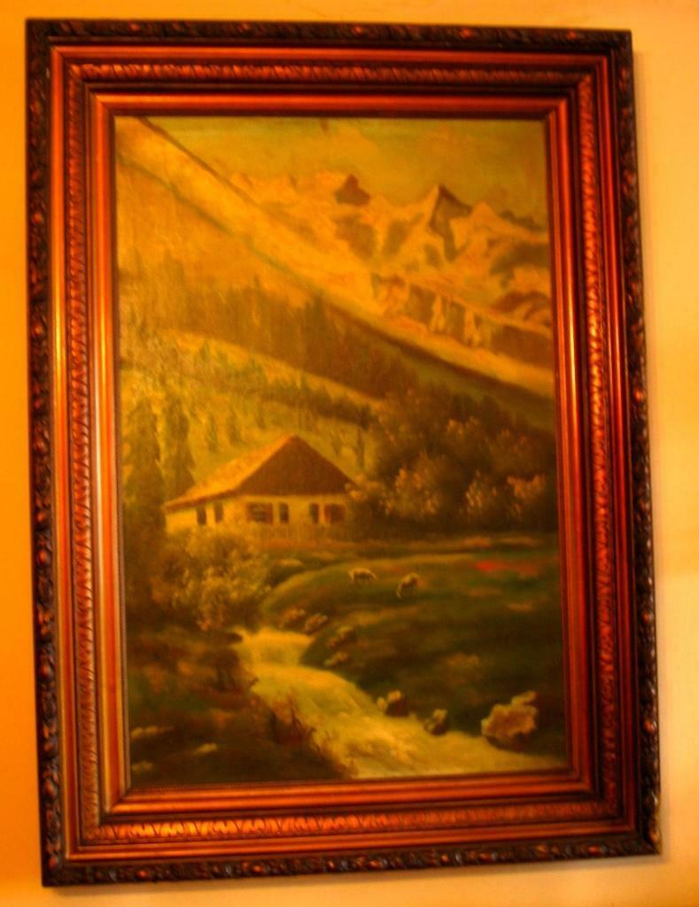Olieverf schilderij Landschap in Oostenrijk, Huis en Inrichting, Ophalen, Gebruikt, 50 tot 75 cm, Schilderij
