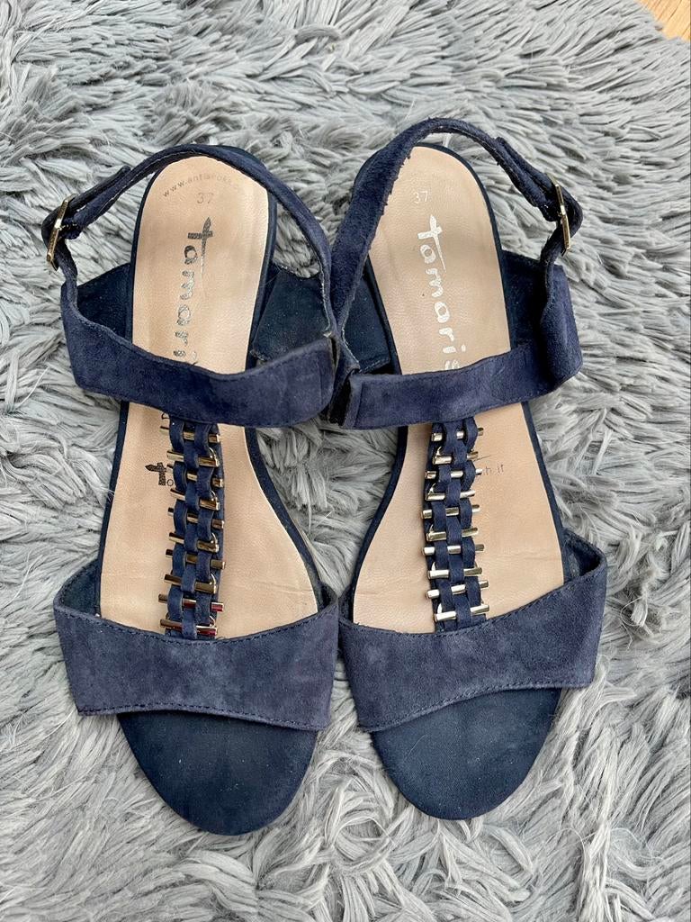 Sandaal met kleine hak - Tamaris - maat 37 - blauw, Kleding | Dames, Tamaris, Blauw, Nieuw, Sandalen of Muiltjes