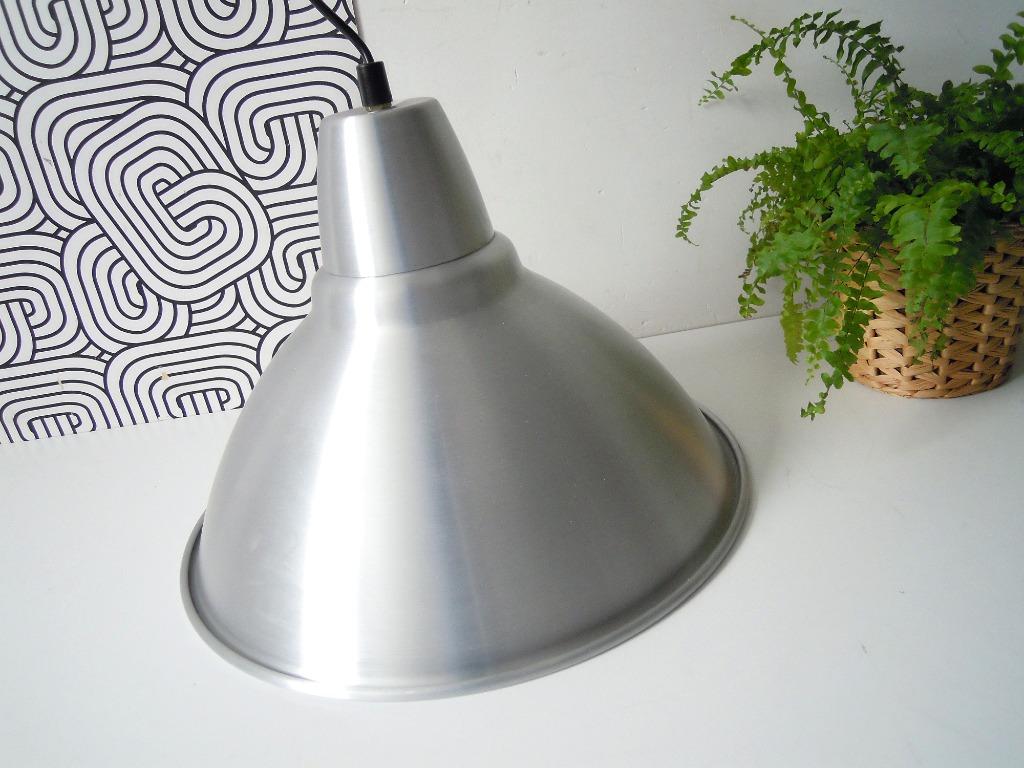 Grote aluminium hanglamp, Huis en Inrichting, Lampen | Hanglampen, Zo goed als nieuw, Metaal, Ophalen of Verzenden