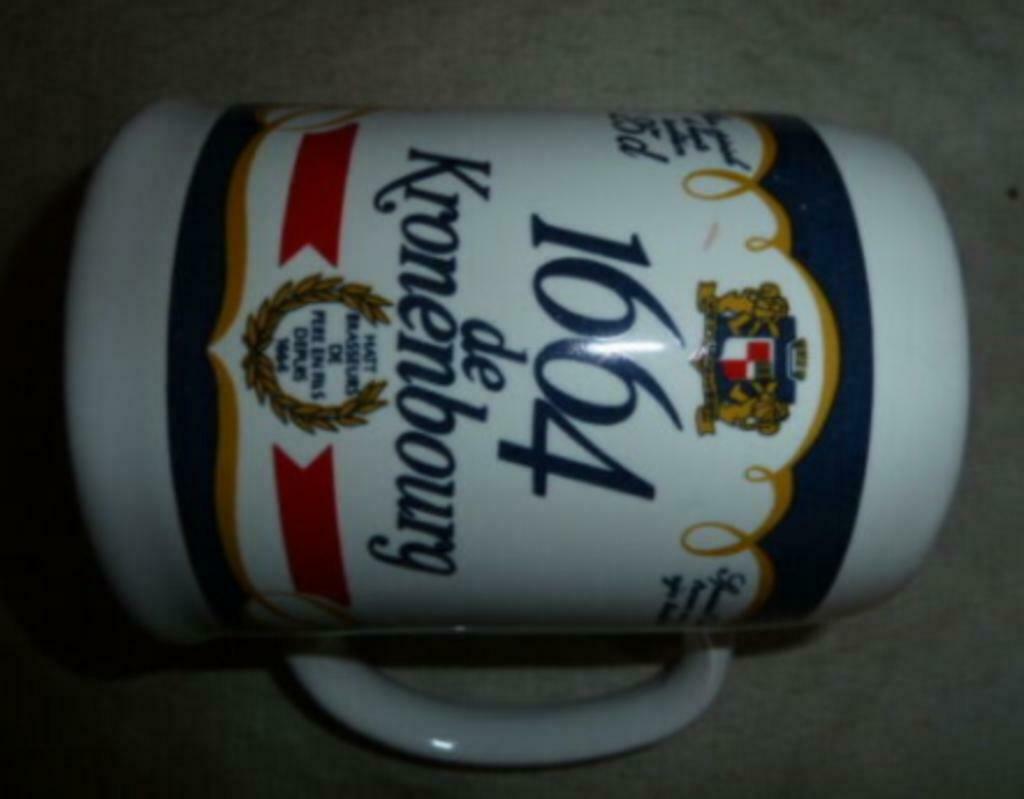 #C Bier glas / stenen pul 1664 DE KRONENBOURG 25cl, Verzamelen, Glas en Drinkglazen, Ophalen of Verzenden, Nieuw, Bierglas