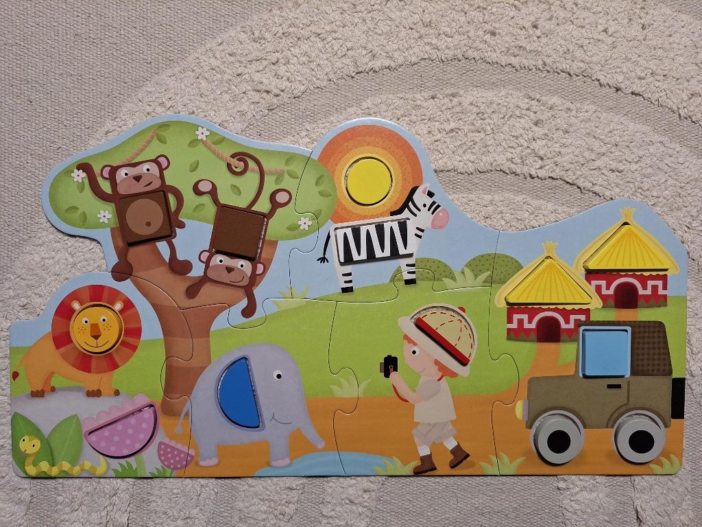 Goula puzzel + inleg safari, Ophalen of Verzenden, 10 tot 50 stukjes, Zo goed als nieuw, 2 tot 4 jaar