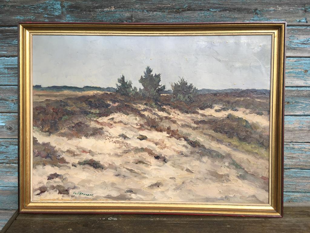 Peinture à l'huile Kempense Heide du milieu du siècle par Fr, Antiquités & Art, Art | Peinture | Classique, Enlèvement