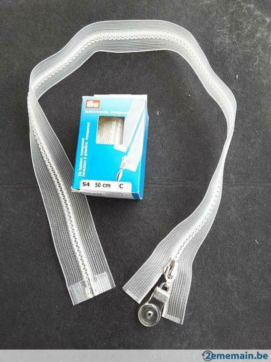 tirette détachable 50 cm invisible blanc curseur fantaisie, Hobby & Loisirs créatifs, Enlèvement ou Envoi, Neuf