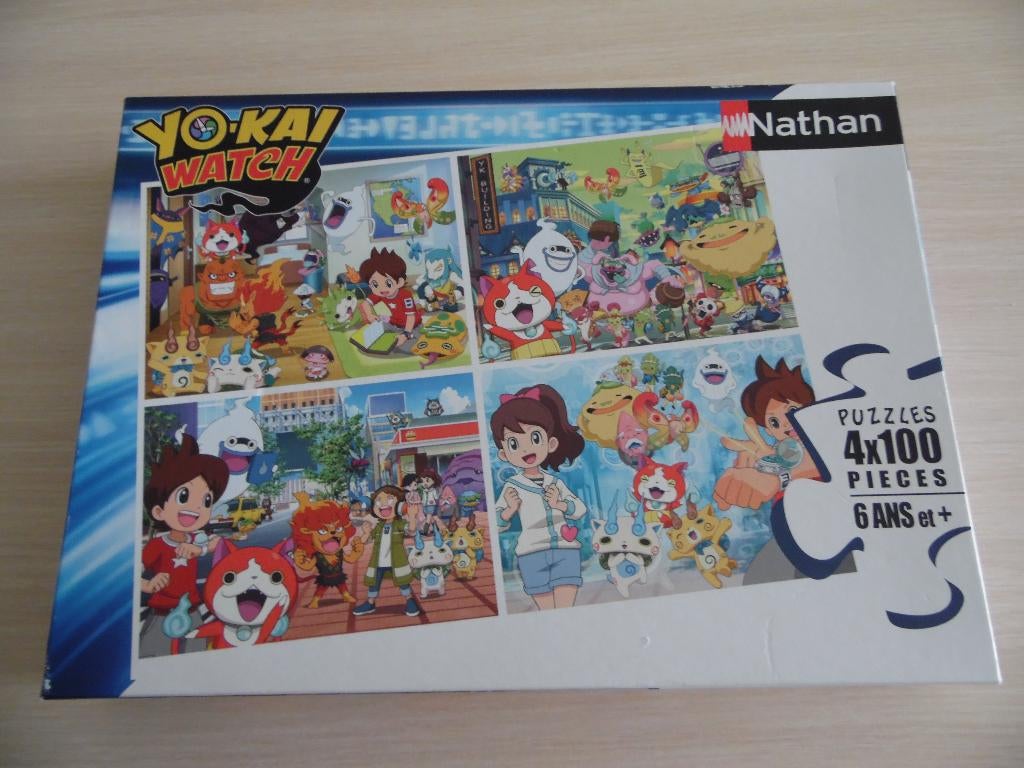 PUZZLE YO-KAI WATCH   4X100 PIÈCES     NATHAN, Enlèvement ou Envoi, Plus de 50 pièces, Comme neuf, 6 ans ou plus