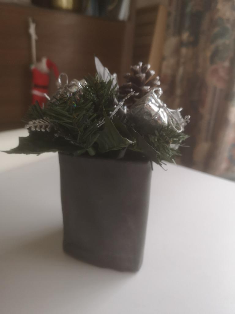 Kerststukje in loden potje, Diversen, Kerst, Ophalen of Verzenden