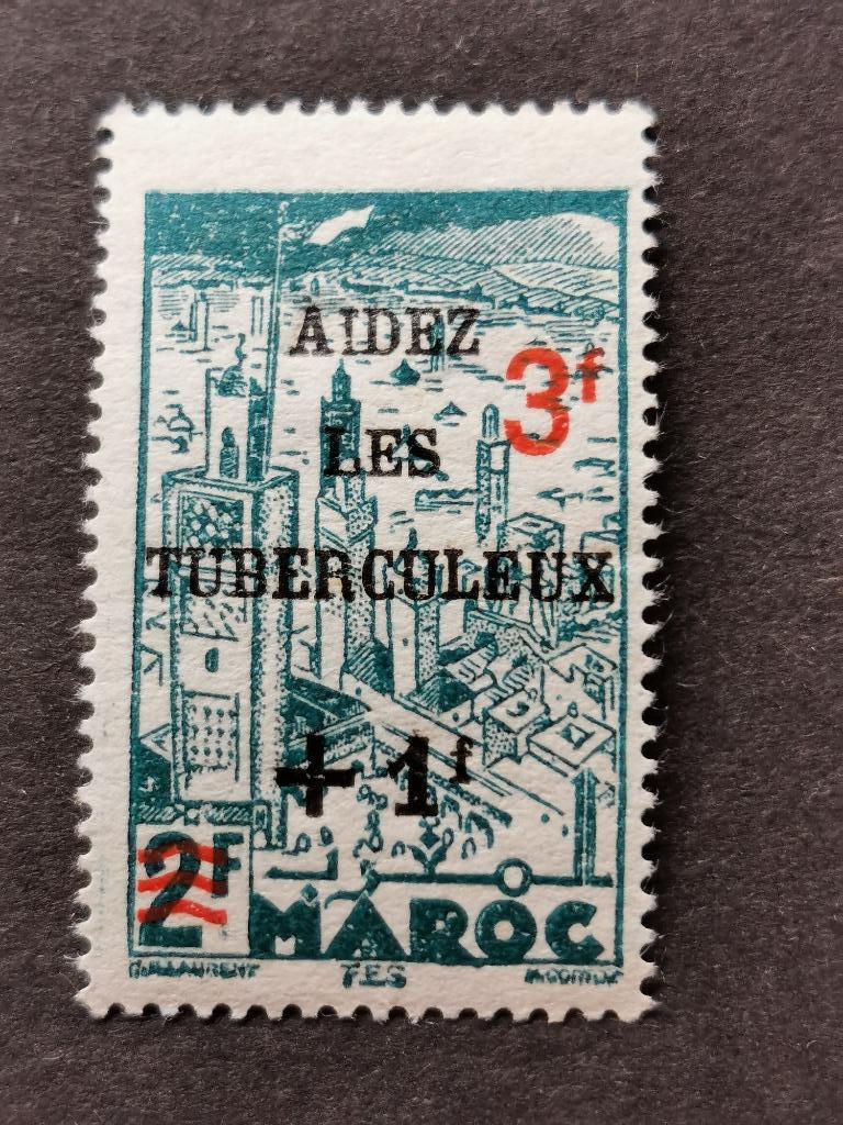Marokko 1946 - strijd tegen tuberculose *, Postzegels en Munten, Ophalen of Verzenden, Marokko, Postfris