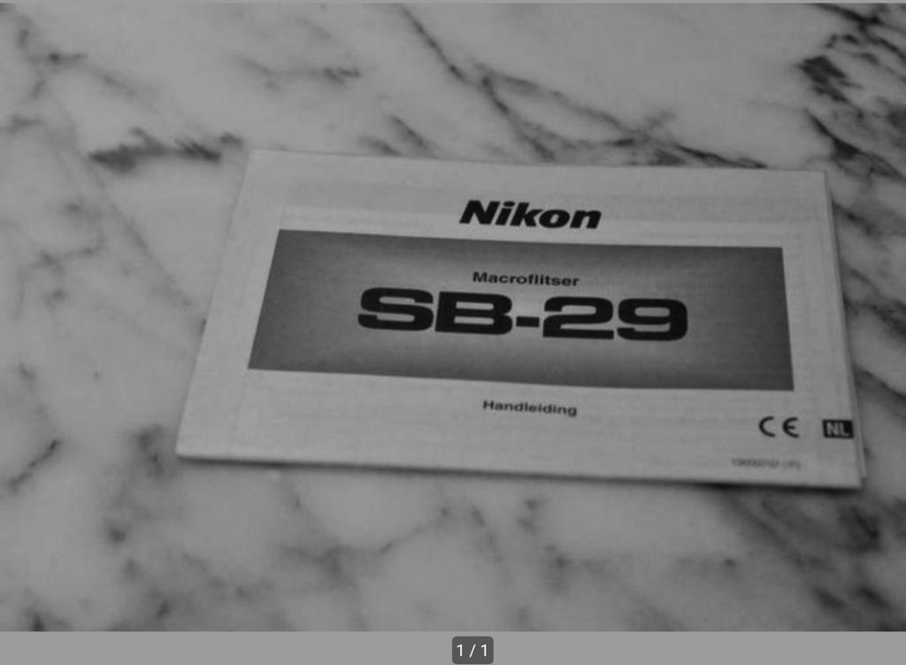 Nikon SB-29 flitser handleiding, Enlèvement ou Envoi, Comme neuf, Nikon