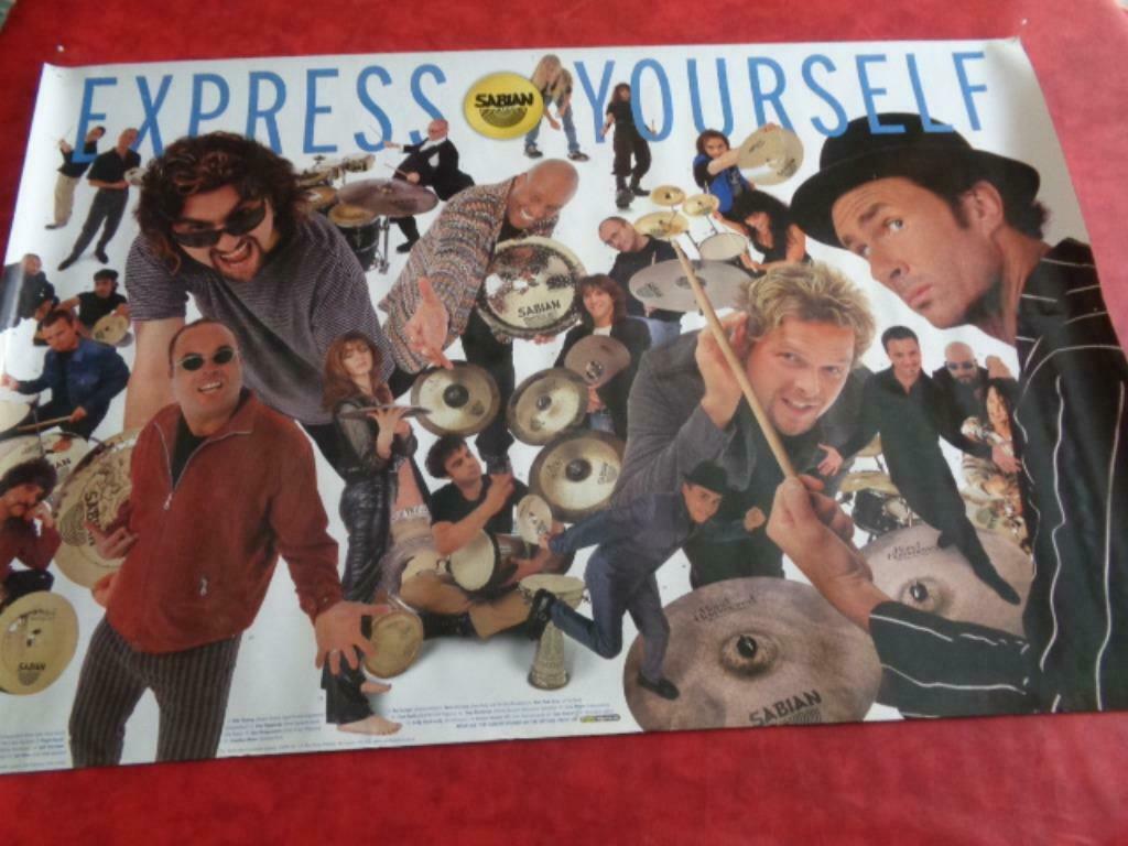 Poster."SABIAN" Express Yourself. Vintage. 91 X 61, Ophalen of Verzenden, Gebruikt