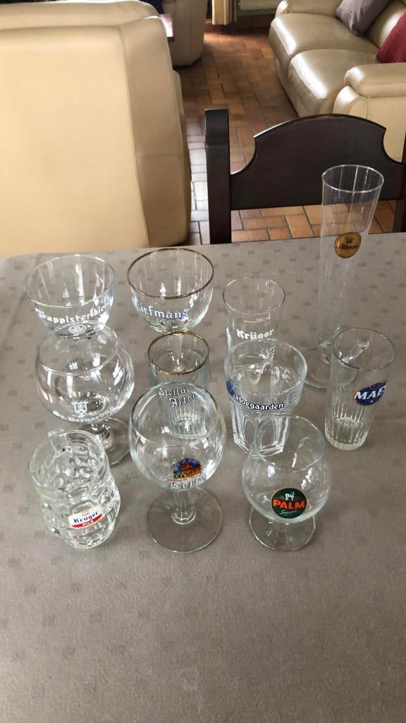Lot bierglazen, Ophalen, Gebruikt, Glas of Glazen, Leffe