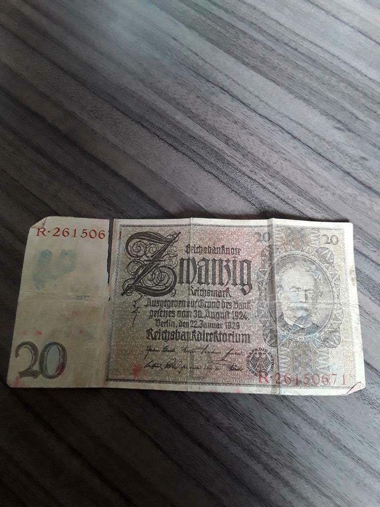 20 Reichsmark augustus 1924, Timbres & Monnaies, Billets de banque | Europe | Euros, Enlèvement ou Envoi, Allemagne, Billets en vrac