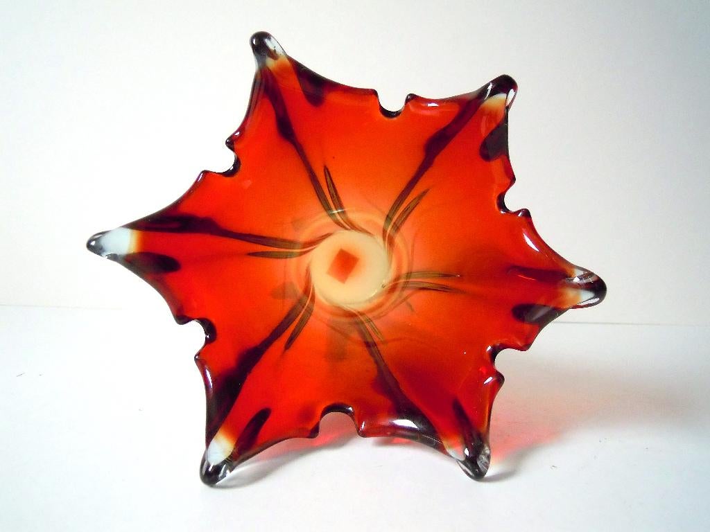 Murano vintage en rouge et bleu, Enlèvement ou Envoi