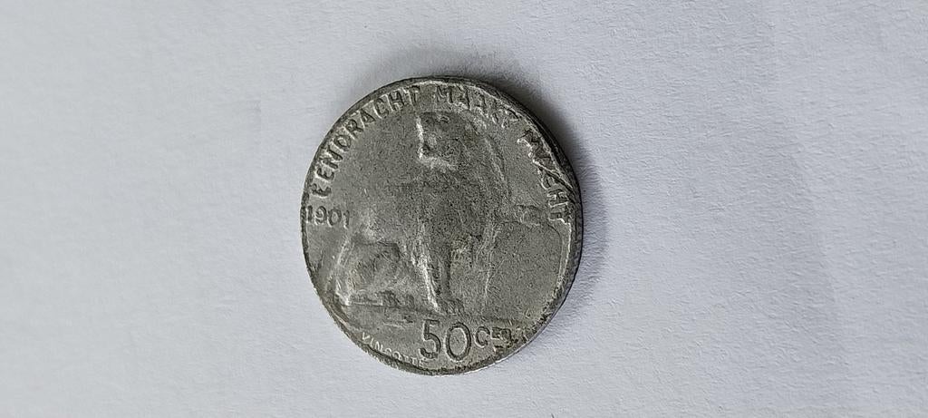 Argent 50 cents 1901 flamand, Monnaie en vrac, Argent, Argent, Envoi