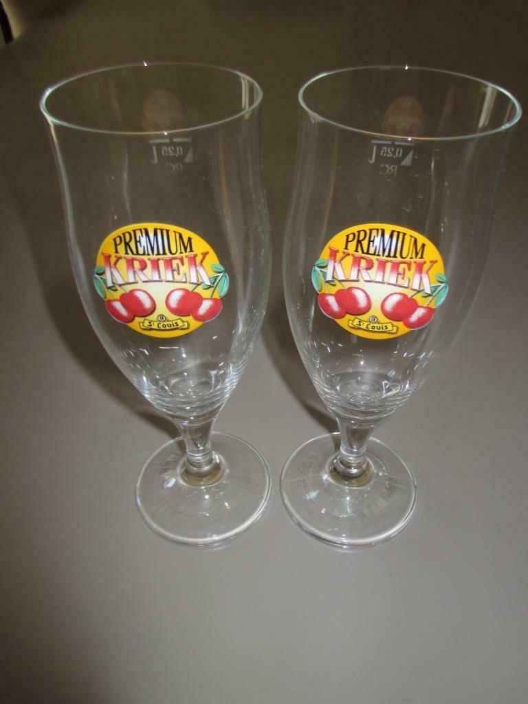 2 kriek bierglazen St. Louis, Enlèvement ou Envoi, Comme neuf, Verre à bière