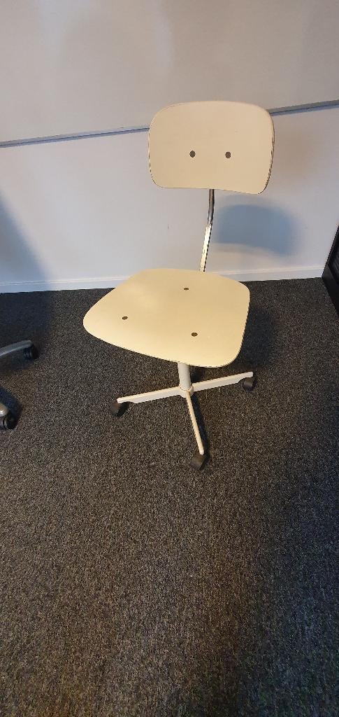 Bureaustoel retromodel (2st.), Enlèvement, Utilisé, Blanc, Chaise de bureau