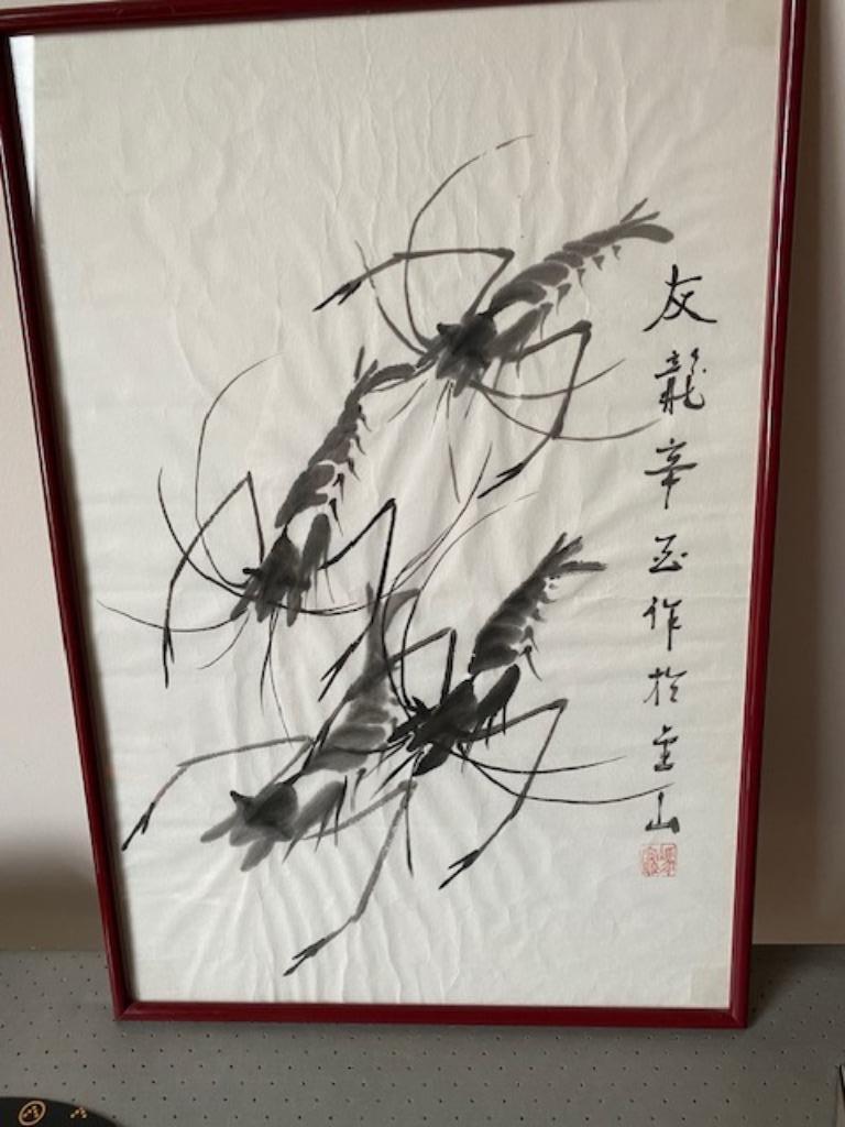 Kader met japanse tekening, Ophalen of Verzenden, Gebruikt