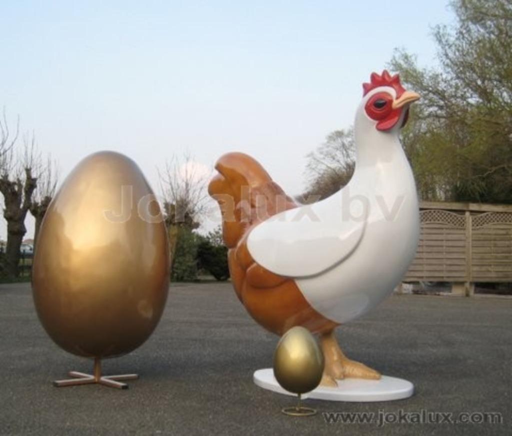 KIP HEN HAAN   XXXL, Tuin en Terras, Tuinbeelden, Ophalen of Verzenden, Nieuw, Kunststof, Dierenbeeld