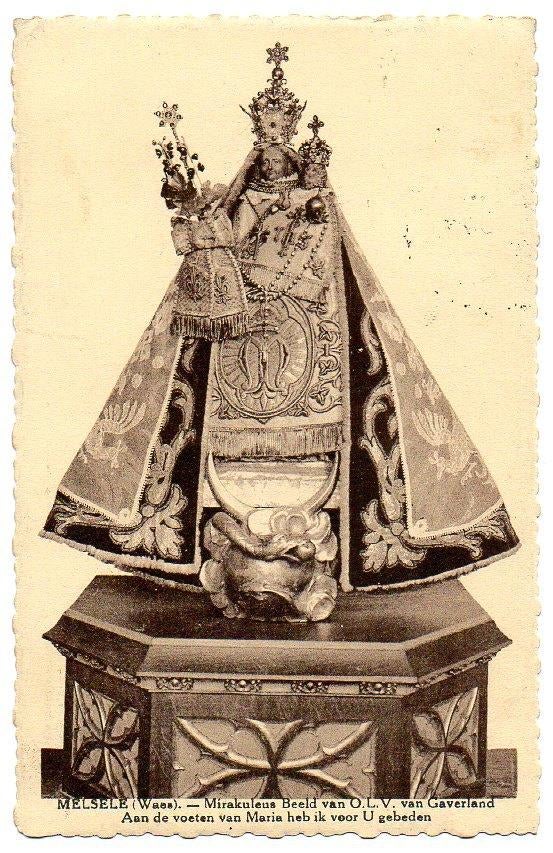 postkaart Melsele - mirakuleus beeld van OLV Gaverland, Enlèvement ou Envoi