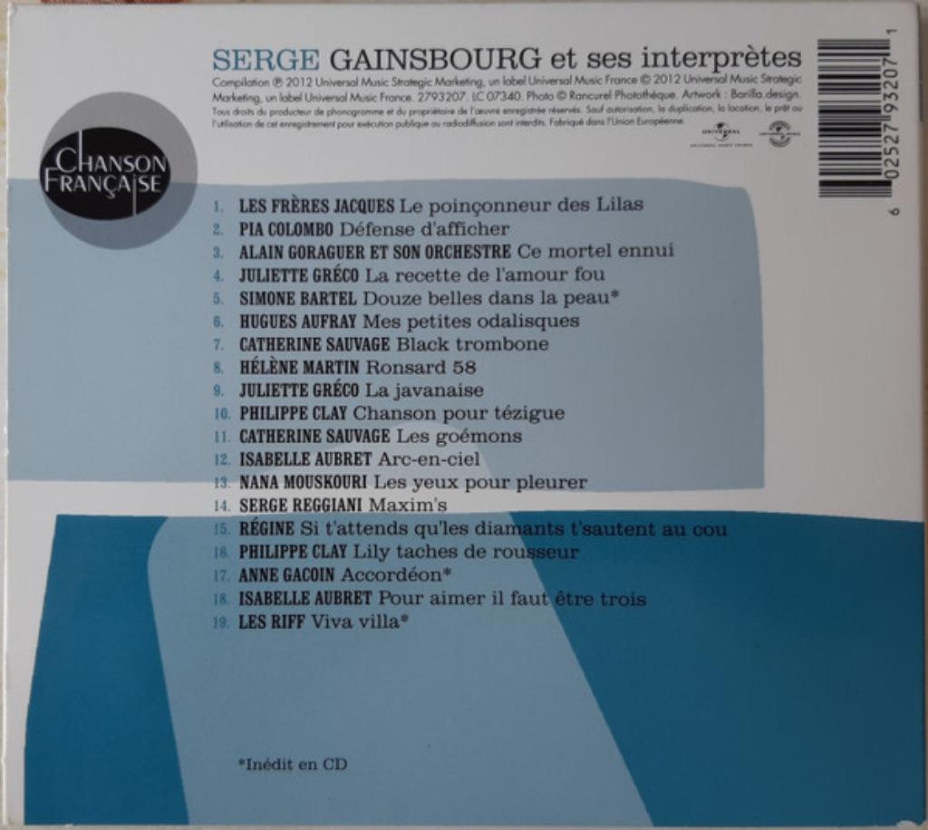 Serge Gainsbourg en zijn artiesten - Compilatie-cd 💿, Ophalen of Verzenden, Zo goed als nieuw, Boxset