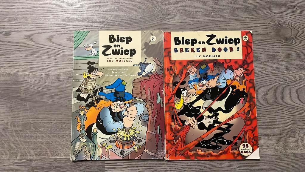 Biep en Zwiep - Nrs 2 en 3 - sc, Boeken, Stripverhalen, Gelezen, Ophalen of Verzenden, Meerdere stripboeken, Luc Morjeau