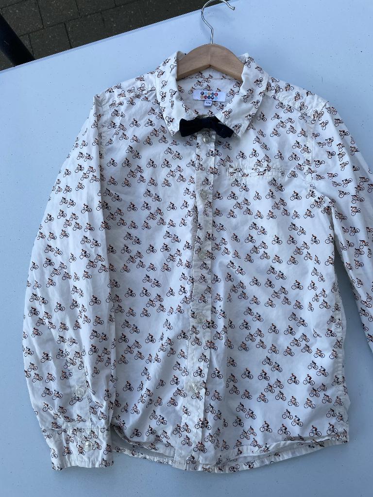 Hemd met strik maat 134, Kinderen en Baby's, Kinderkleding | Maat 134, Overhemd of Blouse, JBC, Ophalen of Verzenden, Zo goed als nieuw