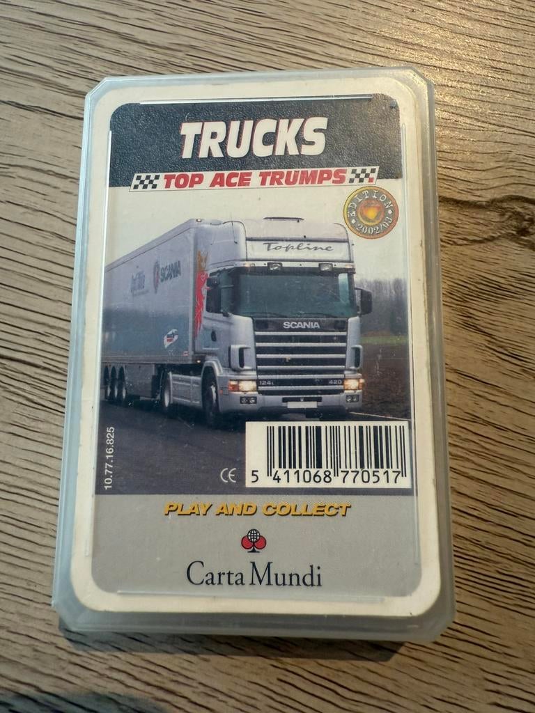 Top Ace Trumps kwartet “Trucks”, Ophalen of Verzenden, Zo goed als nieuw, Kwartet(ten)