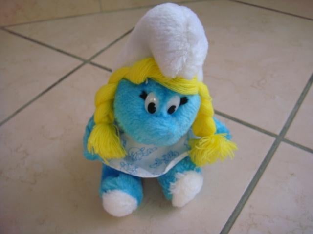 Peluche Schtroumpfette. Ancienne : 19cm, Collections, Schtroumpfs, Enlèvement ou Envoi, Comme neuf, Schtroumpfette, Poupée, Figurine ou Peluche