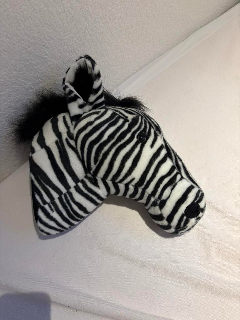 Stoffen dieren hoofd zebra, Ophalen, Zo goed als nieuw