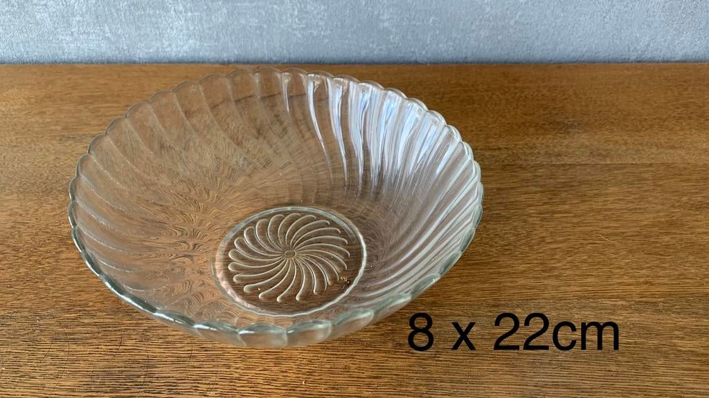 2 saladiers en verre, Utilisé, Verre, Récipient(s)