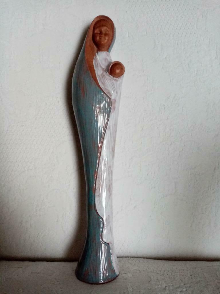Religieus beeldhouwwerk in steengoed / keramiek Perignem / F, Antiek en Kunst, Ophalen of Verzenden